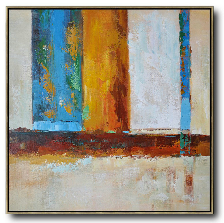 Large Contemporary Art Acrylic Painting,Oversized Contemporary Art,Original Abstract Painting Canvas Art,Red,Yellow,Blue,White.etc